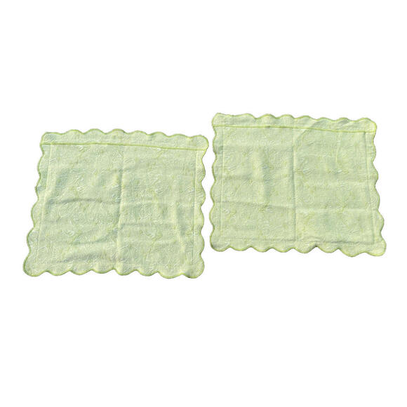 2 Standard Shams Colchas Domingos Matelasse Portugal Cottage Core Spring Green - Picture 1 of 7